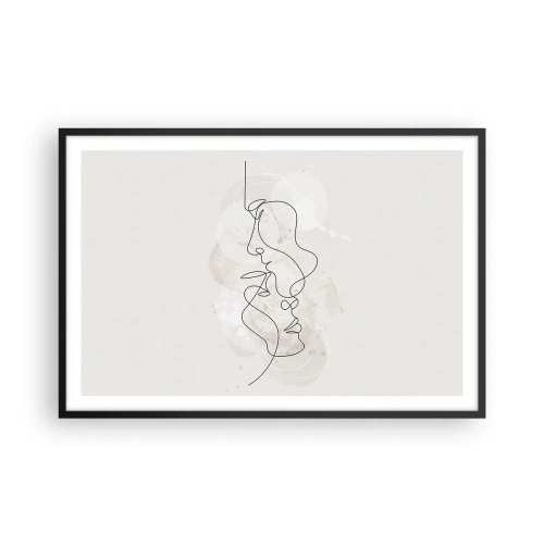 Affisch i svart ram - Tilltrasslade i famn - 91x61 cm