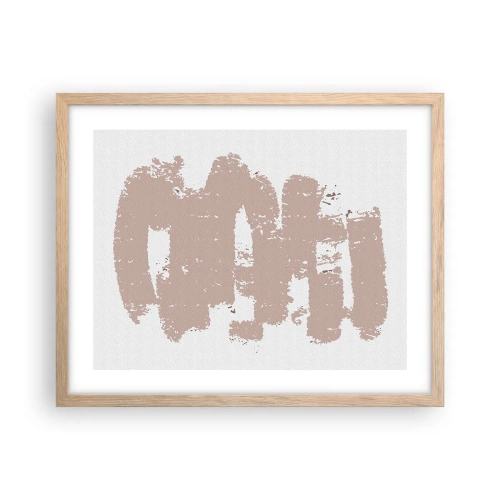 Affisch i ram av ljusek - Abstraktion i mjuk rosa - 50x40 cm