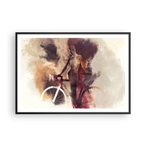 Affisch i svart ram - Cyklelsjäl i marmorform - 100x70 cm