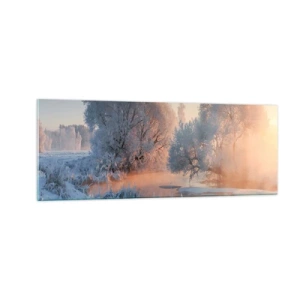 Glastavla - Bild på glas - Allt glittrar i solens kristall - 140x50 cm