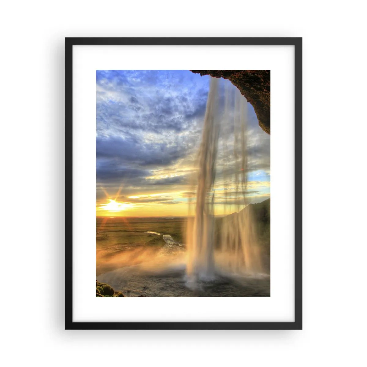 Affisch i svart ram - Världen bakom ridå av droppar - 40x50 cm