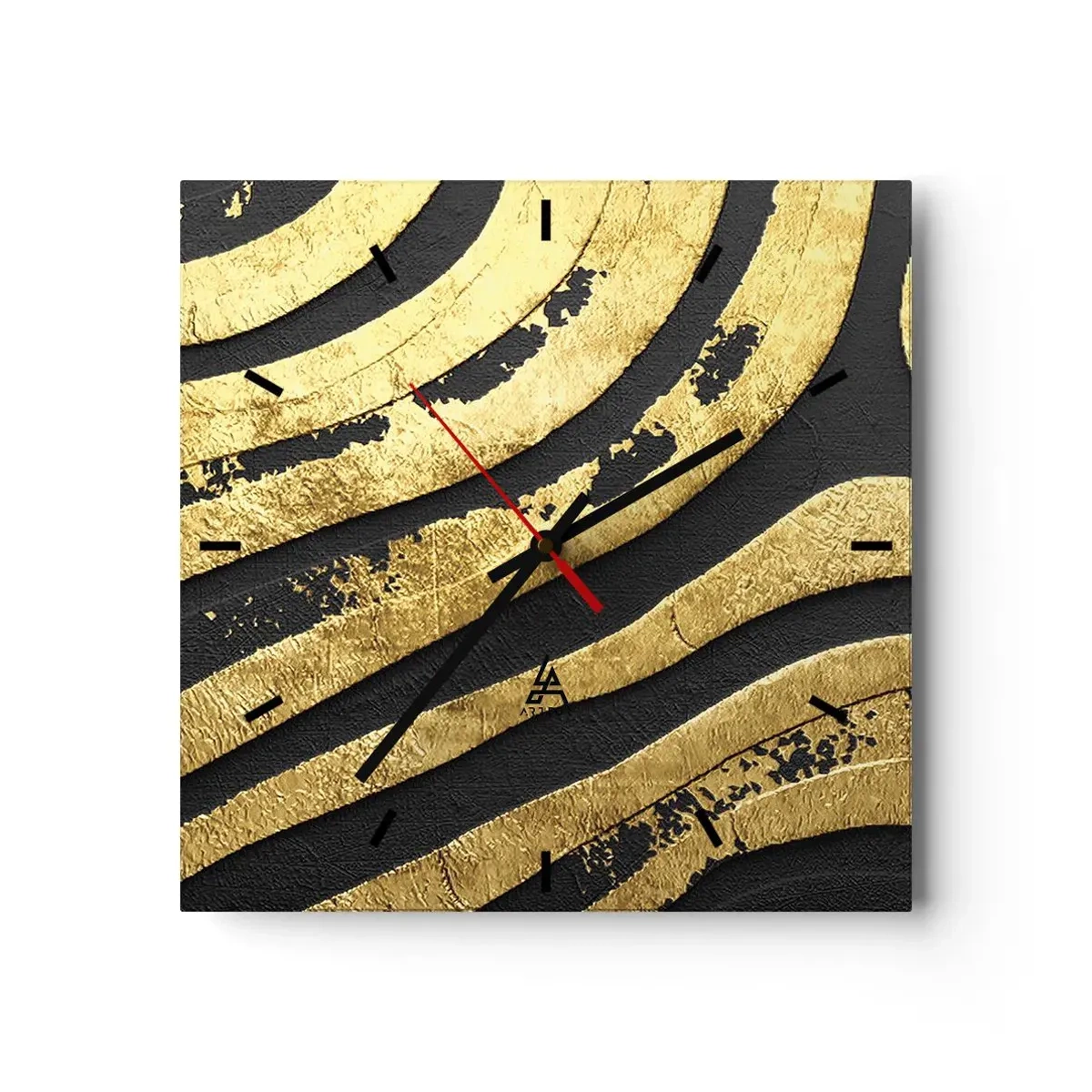 Väggklocka - Klocka på glas - Allt flyter - 30x30 cm