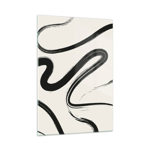 Glastavla - Bild på glas - Svart och vit elegans - 50x70 cm
