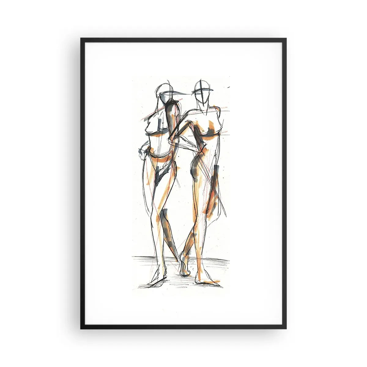 Affisch i svart ram - Charmens studie - 70x100 cm