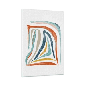Glastavla - Bild på glas - Vänligt leende abstraktion - 70x100 cm