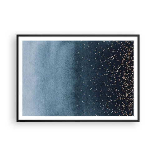 Affisch i svart ram - Komposition – blåa faser - 100x70 cm