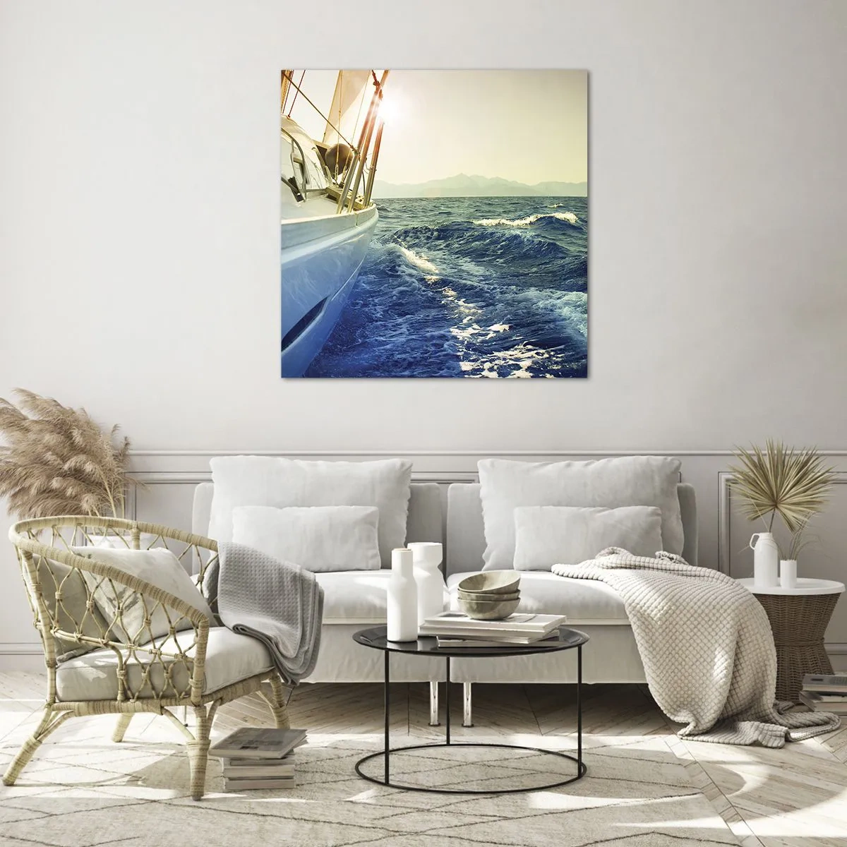 Glastavla - Bild på glas - Mot äventyret - 30x30 cm