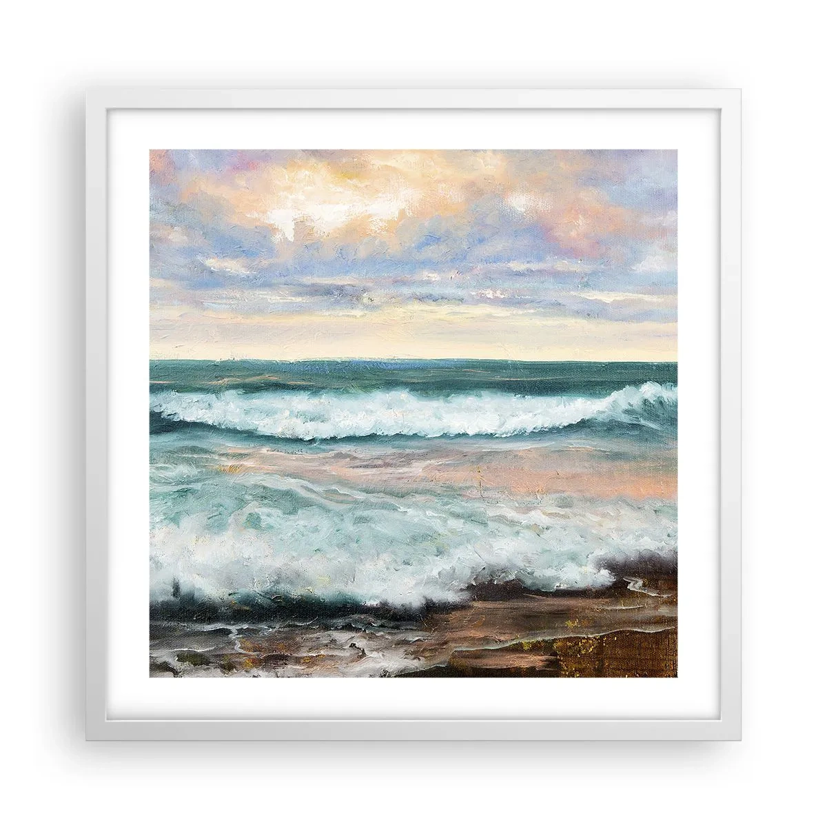 Affisch i vit ram - Här kan du släta ut din själ - 50x50 cm