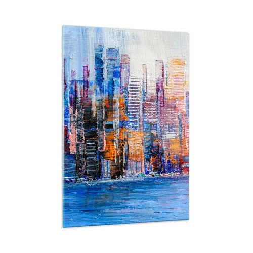 Glastavla - Bild på glas - En glädjefylld metropol - 50x70 cm