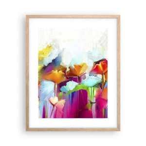Affisch i ram av ljusek - Regnbågen blommar - 40x50 cm