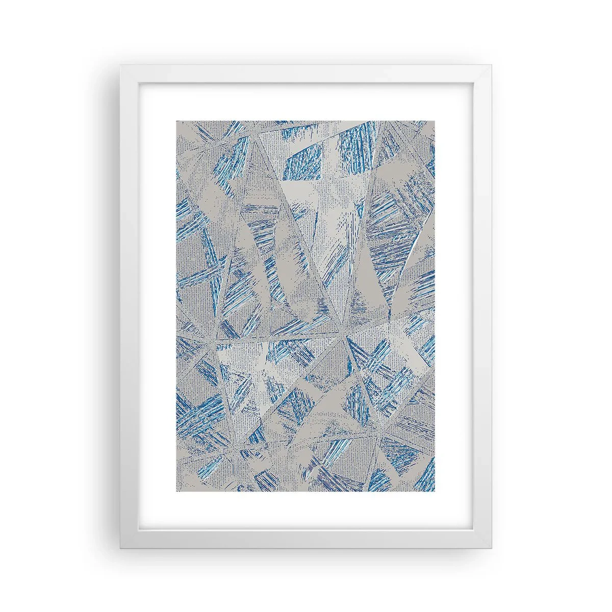 Affisch i vit ram - I en gråblå labyrint - 30x40 cm