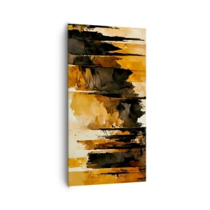 Canvastavla - Bild på duk - Harmoni av svart och guld - 65x120 cm