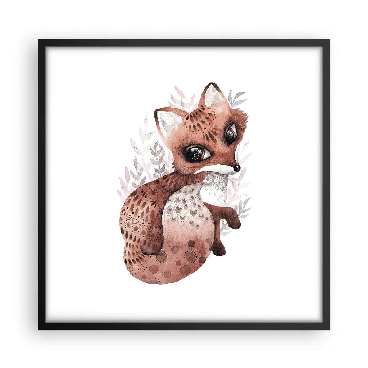 Affisch i svart ram - Bara älska - 50x50 cm