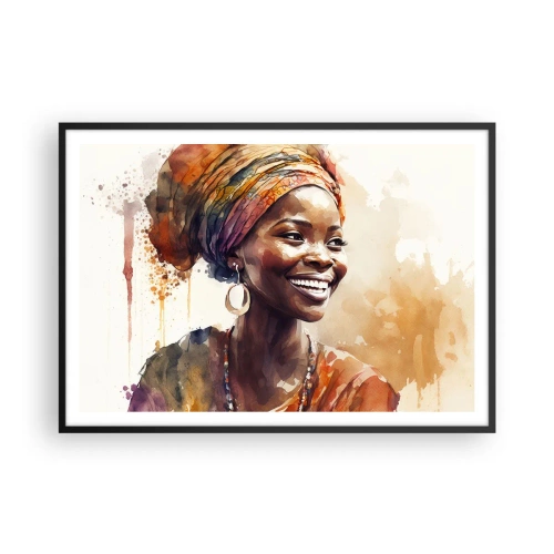 Affisch i svart ram - Afrikansk drottning - 100x70 cm