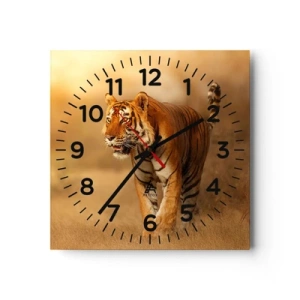 Väggklocka - Klocka på glas - Före attack - 40x40 cm