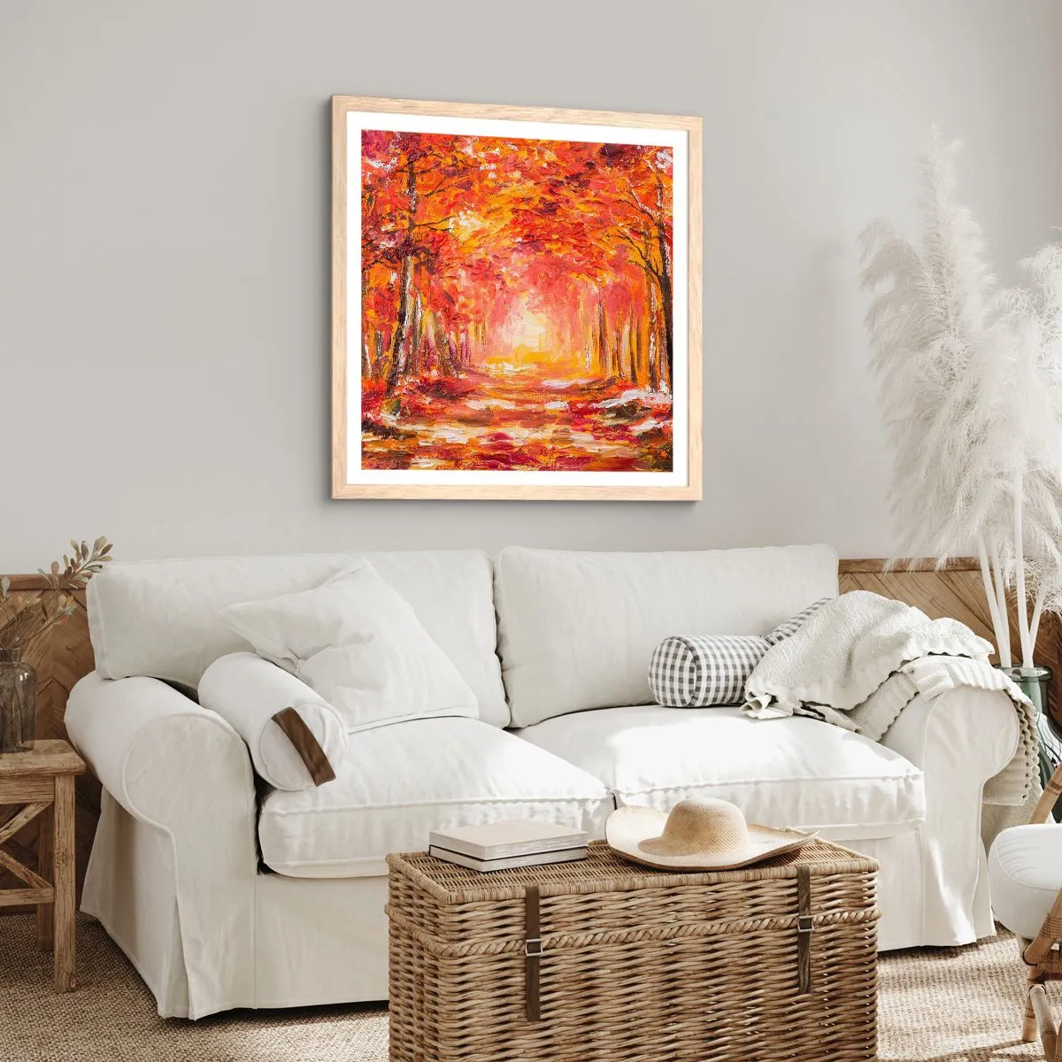 Affisch i ram av ljusek - Kopparskog - 60x60 cm