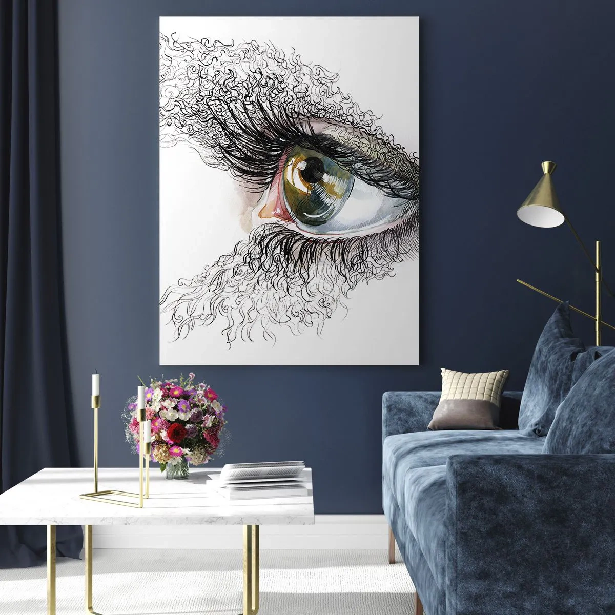 Glastavla - Bild på glas - Titta rakt in i själen - 50x70 cm