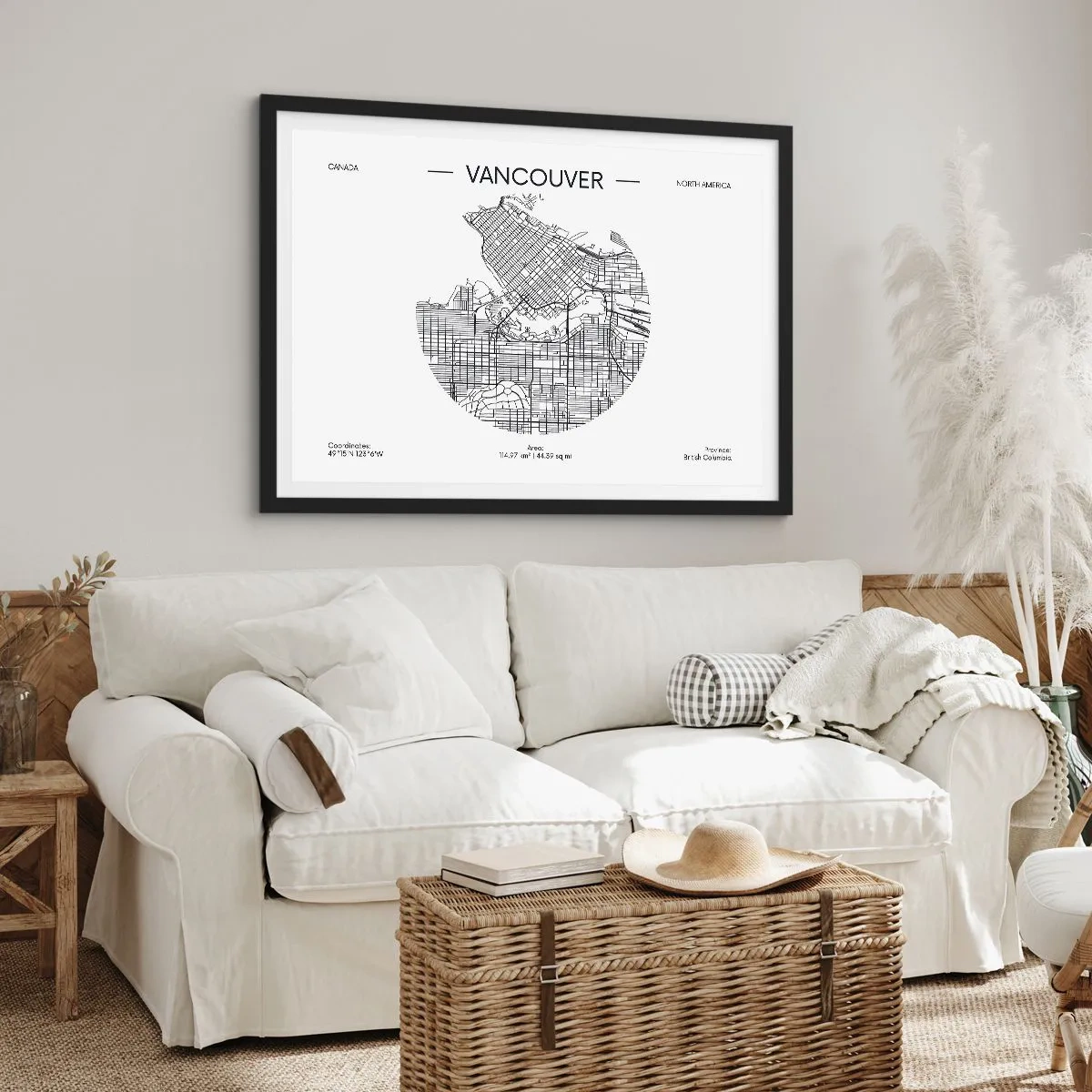 Affisch i svart ram - Vacouvers anatomi - 70x50 cm