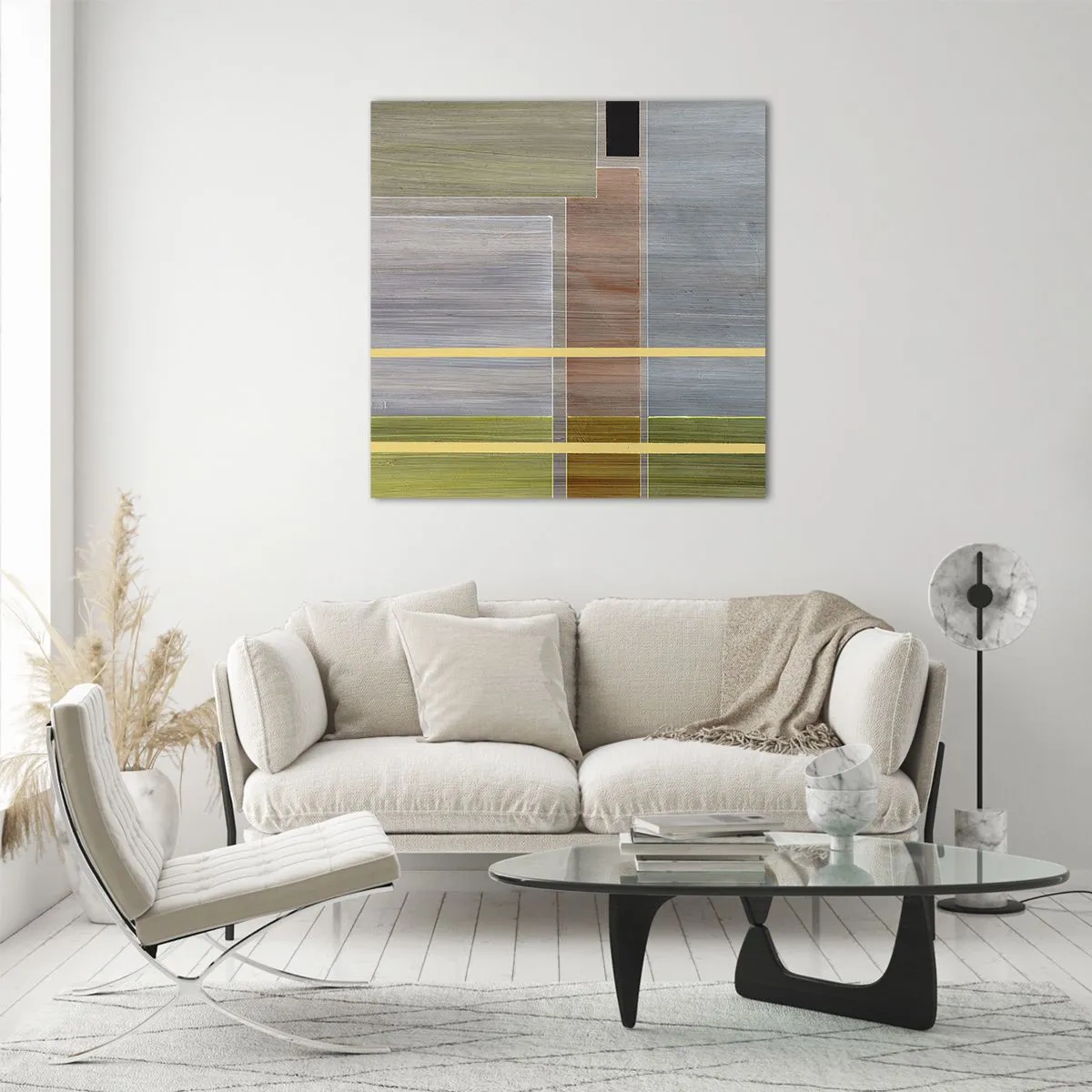 Glastavla - Bild på glas - Rakt och lugnt - 70x70 cm
