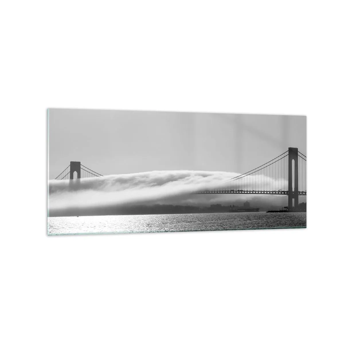 Glastavla - Bild på glas - Passera Golden Gate - 120x50 cm