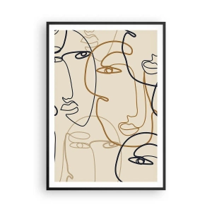 Affisch i svart ram - Mångfaldigad porträtt - 70x100 cm