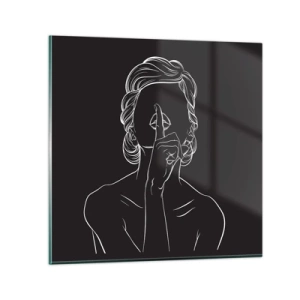 Glastavla - Bild på glas - Skönhet blommar i tystnad - 30x30 cm