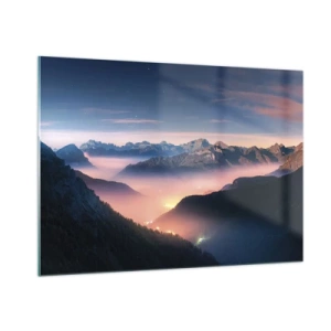Glastavla - Bild på glas - Ljus i dalarna - 100x70 cm