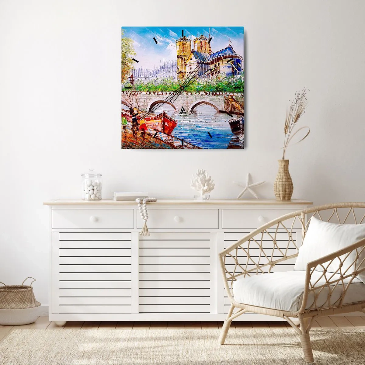 Väggklocka - Klocka på glas - Deras tid är aldrig förbi - 40x40 cm