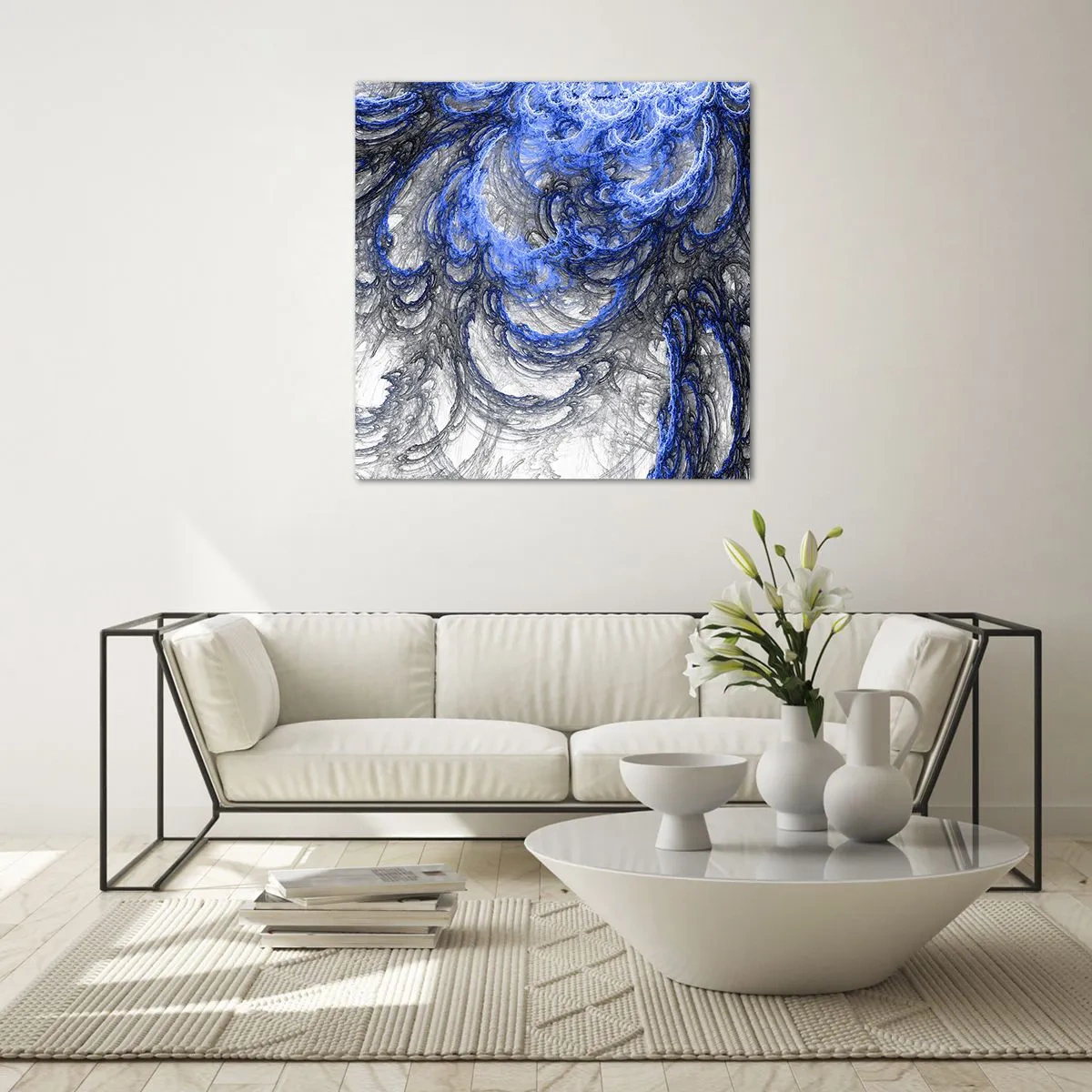 Glastavla - Bild på glas - Vågens födsel - 70x70 cm