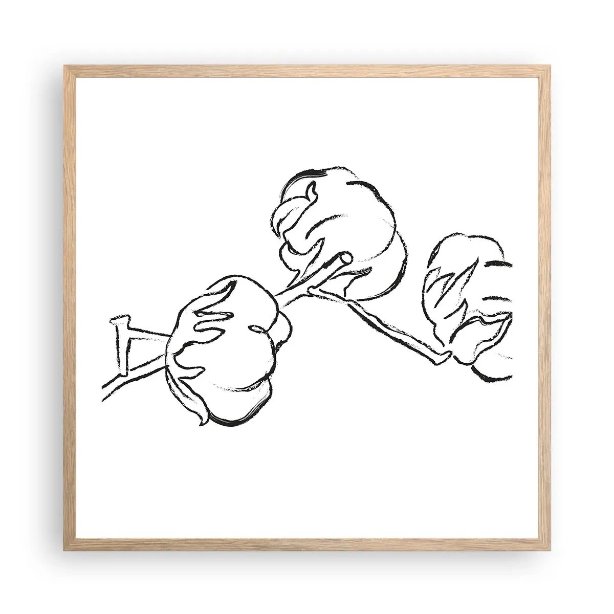 Affisch i ram av ljusek - Bomullsdun - 60x60 cm