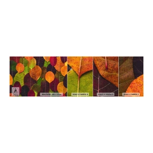 Provbit av självhäftande fototapet Deluxe Sticker - Höstmosaik - Grafik, Färgglada löv, Bit - 100x30 cm