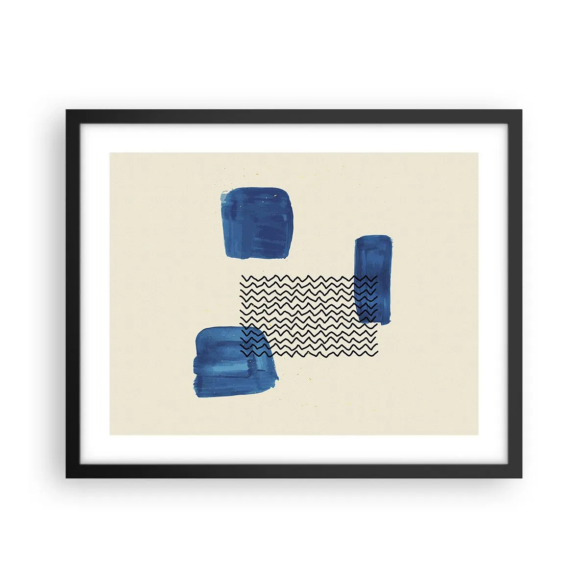 Affisch i svart ram - Abstrakt kvartett - 50x40 cm