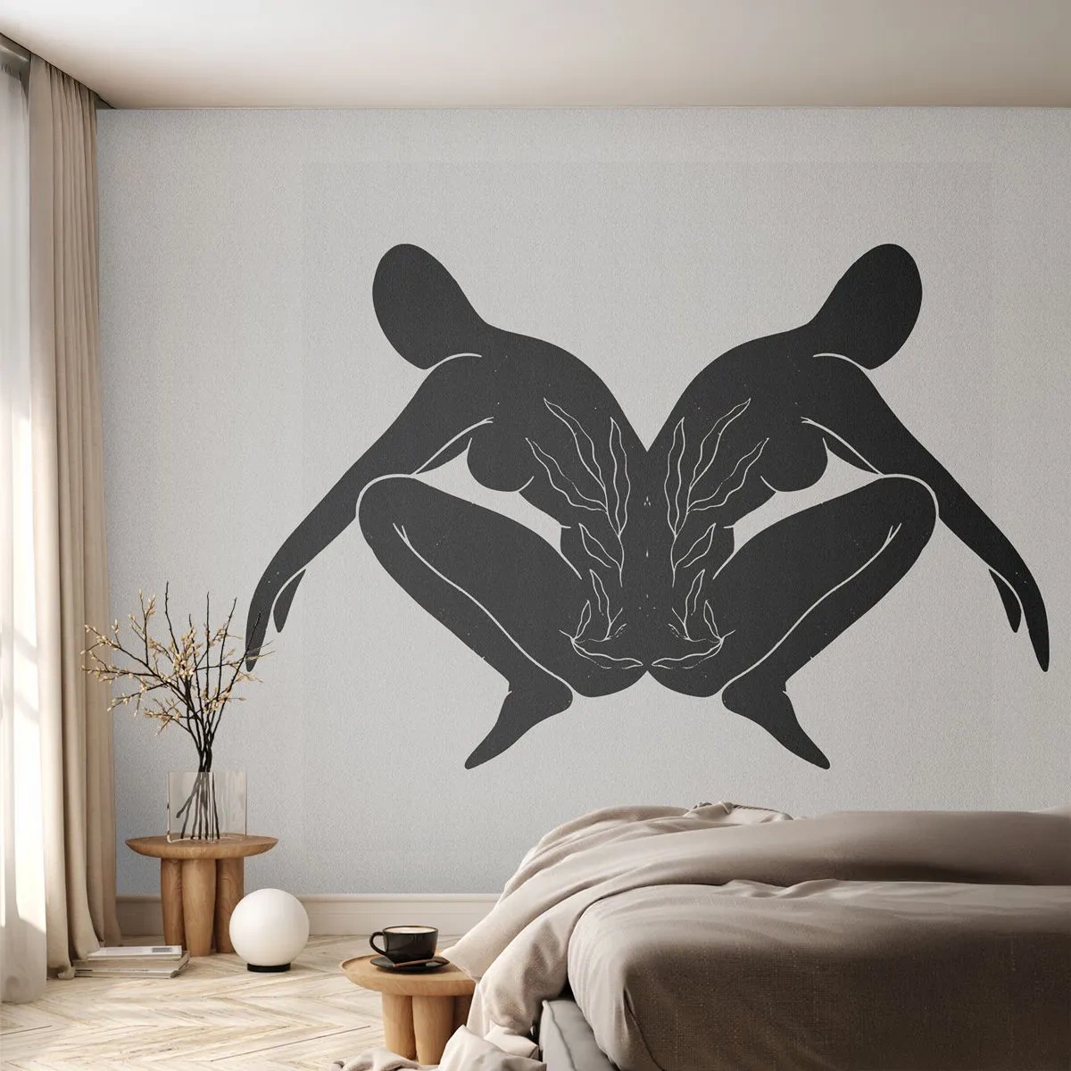 Fototapet Standard Eco - En delad själ - människor, Minimalistisk, tvillingar - 350x256 cm
