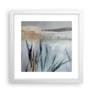 Affisch i vit ram - Vinterfält - 30x30 cm
