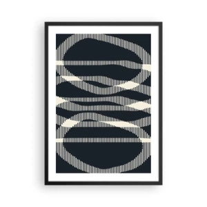 Affisch i svart ram - Abstrakt geometriskt motiv i svartvita nyanser - 50x70cm - Försök att bryta mörkret - Modern väggdekoration för vardagsrum och sovrum ARTTOR