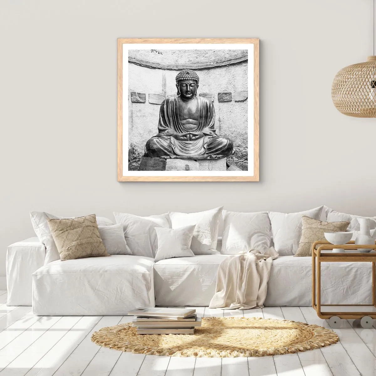 Affisch i ram av ljusek - Hos lugnets källor - 40x40 cm