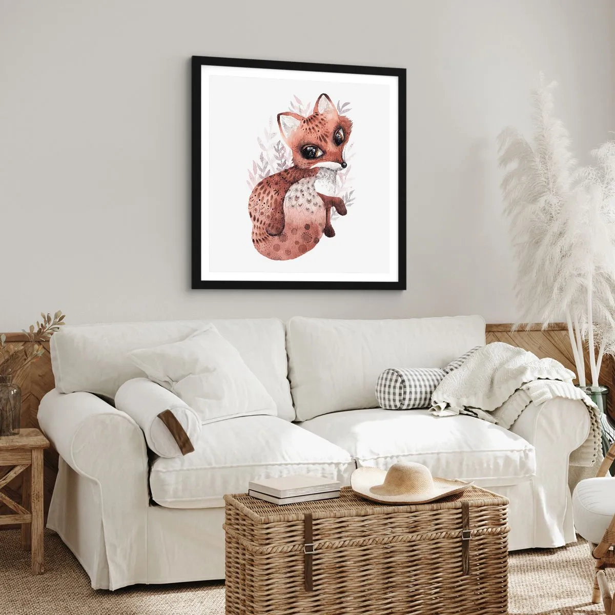 Affisch i svart ram - Bara älska - 30x30 cm