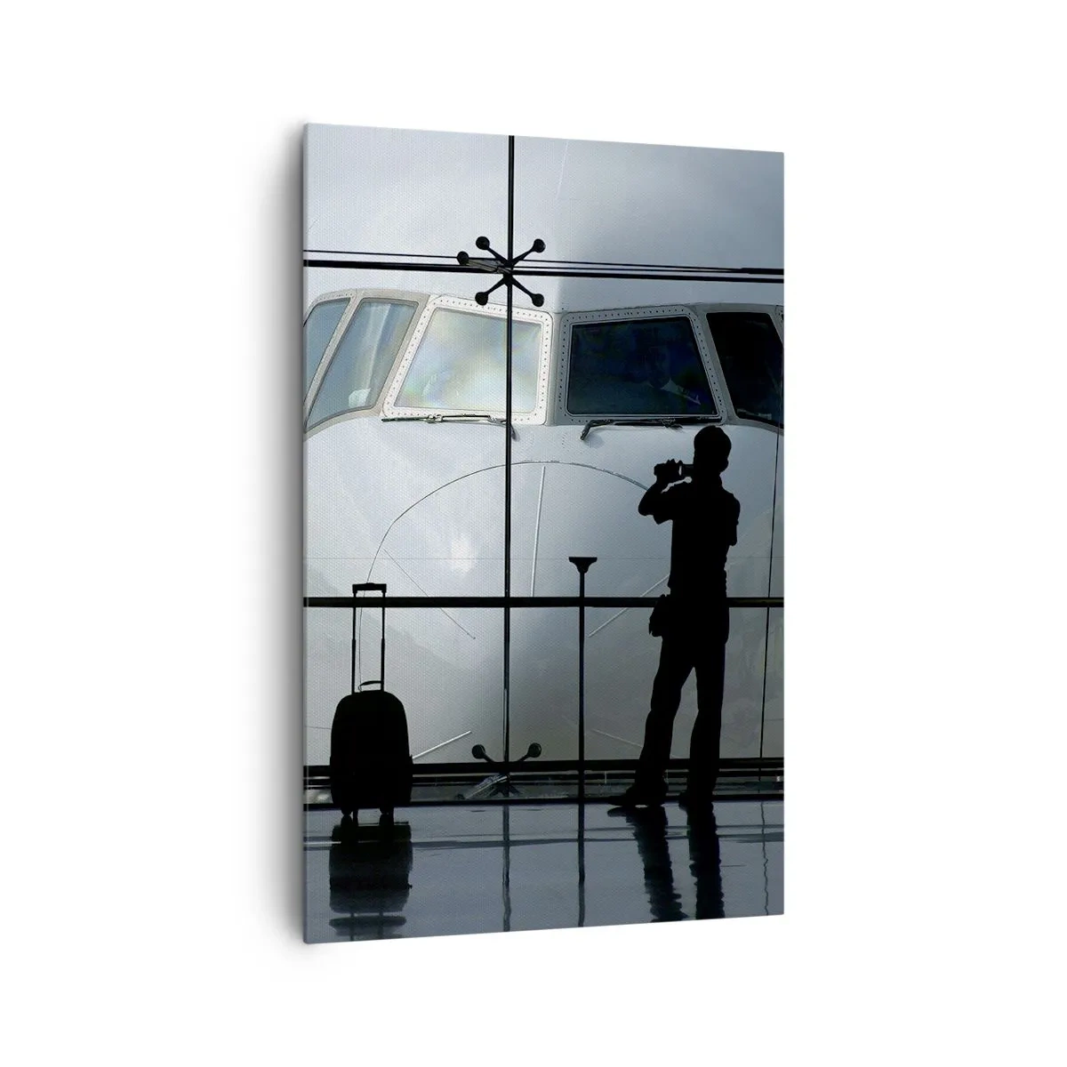 Canvastavla - Bild på duk - Vis a vis på flygplatsen - 80x120 cm