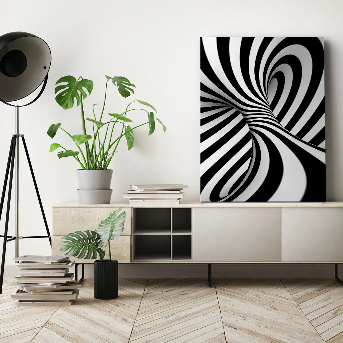 Canvastavla - Bild på duk - Komposition: dansande rum - 70x100 cm