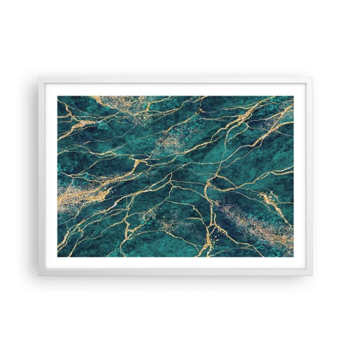 Affisch i vit ram - Guldåder - 70x50 cm