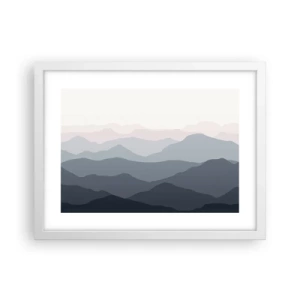 Affisch i vit ram - Fjällens vågor - 40x30 cm