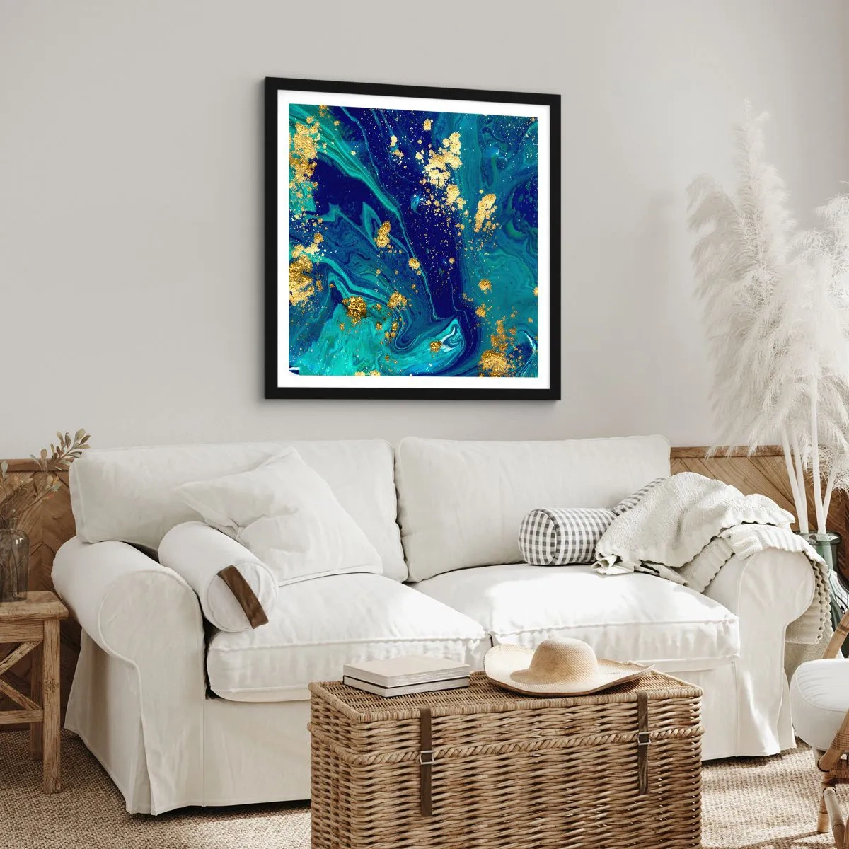 Affisch i svart ram - Solflingor  - 30x30 cm