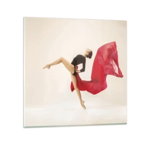 Glastavla - Bild på glas - Röd och svart - 50x50 cm