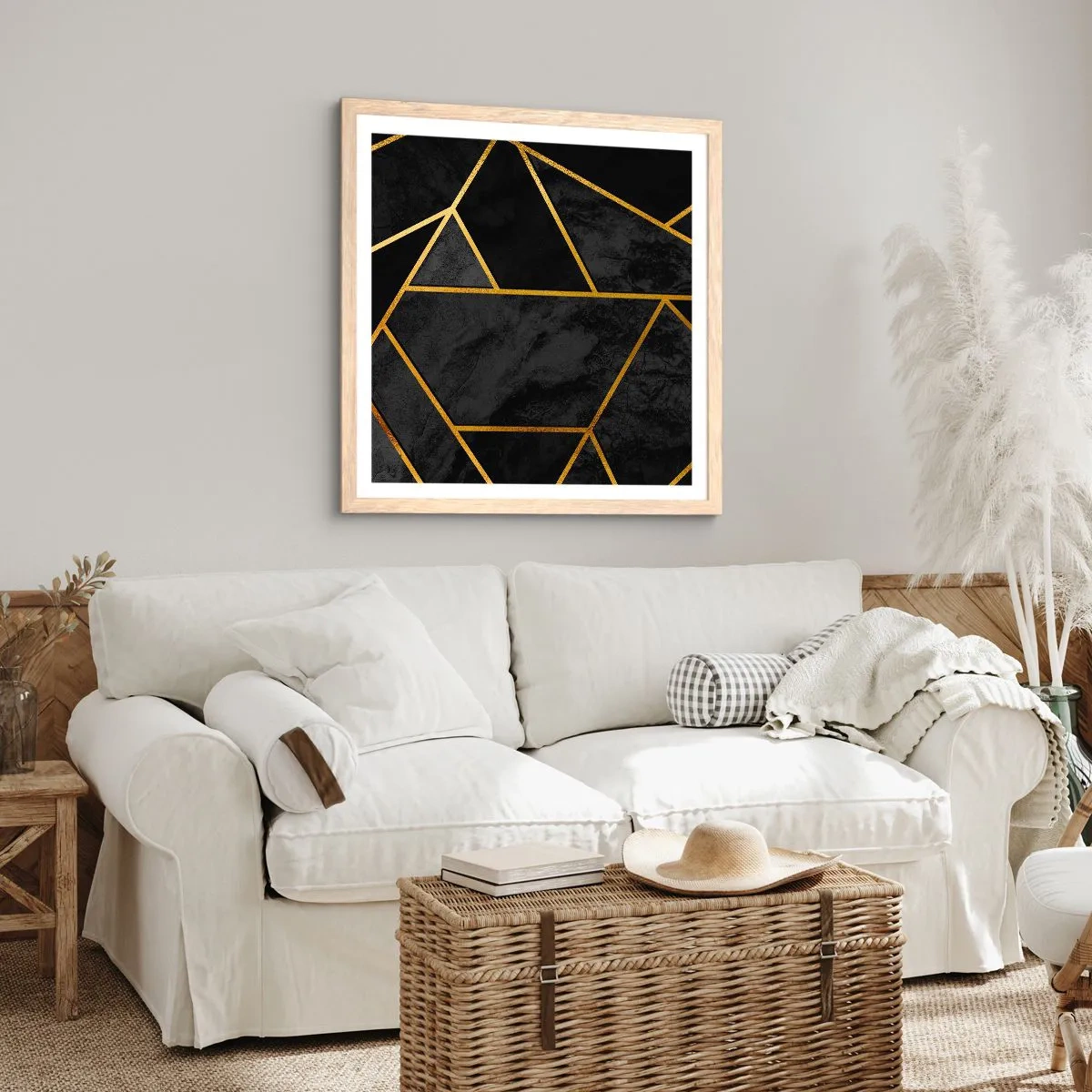 Affisch i ram av ljusek - Mörker och sken - 40x40 cm