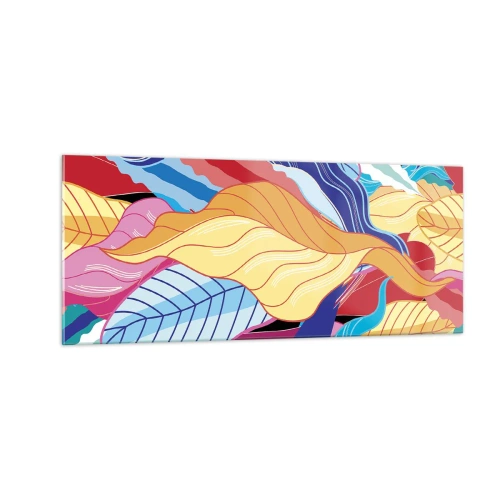 Glastavla - Bild på glas - Färgglad röra - 100x40 cm