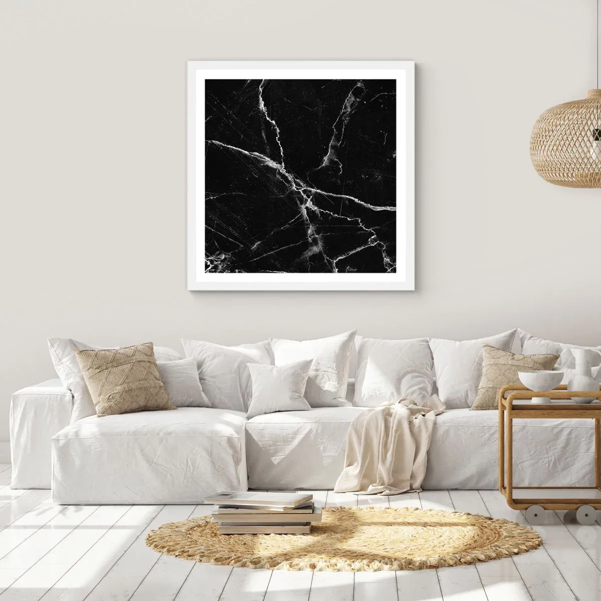 Affisch i vit ram - Stenens hemliga liv - 60x60 cm