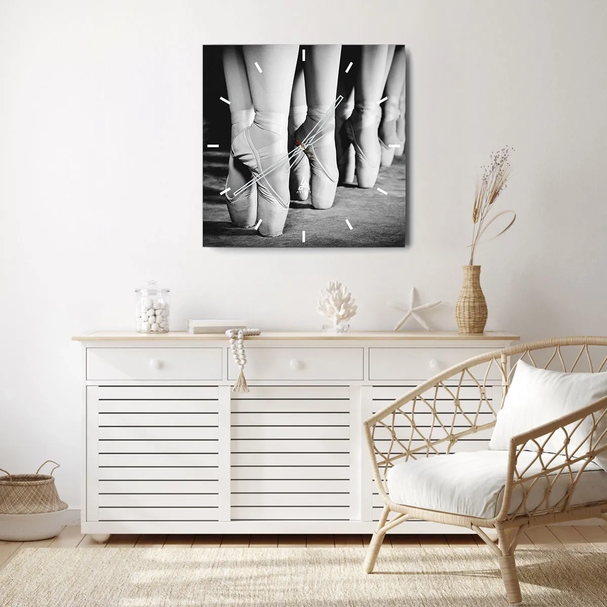 Väggklocka - Klocka på glas - Tillsammans, lätt - 40x40 cm