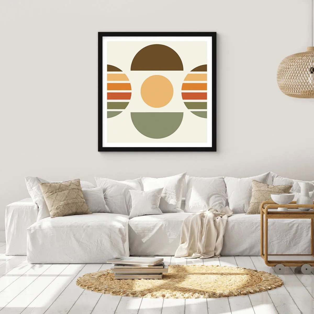 Affisch i svart ram - I jordens färger - 50x50 cm