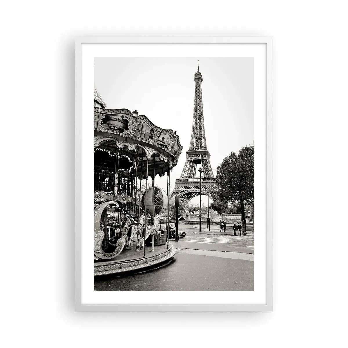 Affisch i vit ram - Nöje endast i Paris - 50x70 cm