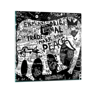 Glastavla - Bild på glas - Rik gatuvärld - 70x70 cm